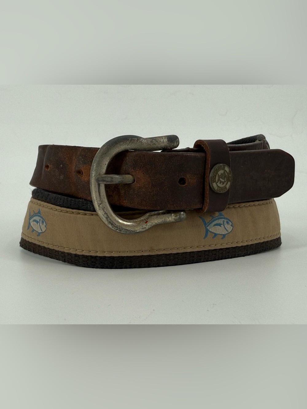 Southern Tide Canvas & Leather Vintage Belt 32